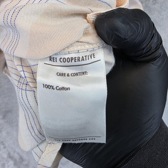 REI Co Op Shirt Womens Small Peach Blue Plaid Long Sleeve Button Front Cotton - Picture 8 of 10